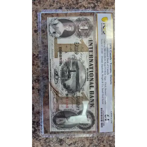 1 Dollar 15.9.1858, 1858 FIRST ISSUE A. Issued note. Specialized Notes S1814 (2)