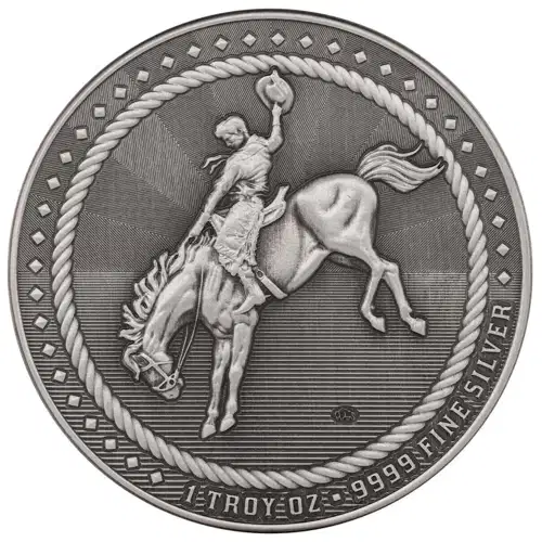 1 oz Cowboy - Buffalo Privy Antique Silver Round (2)
