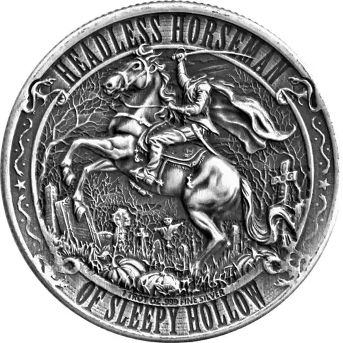 1 oz Silver Round - Headless Horseman (Antique) (2)