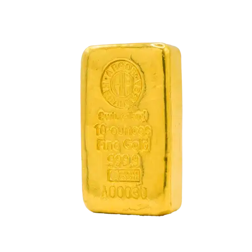 10 oz Gold Argor-Heraeus cast bar (2)