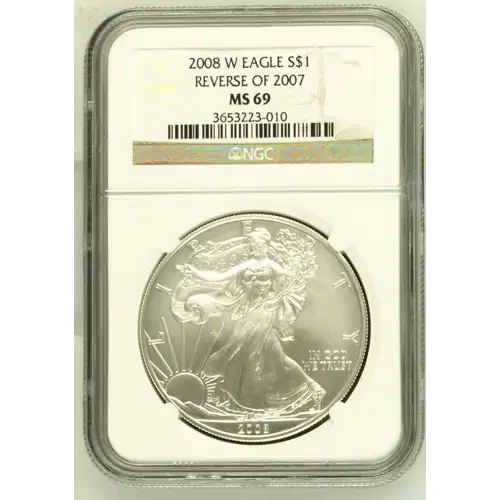 2008 W BURNISHED SILVER EAGLE REVERSE OF 2007 (2)