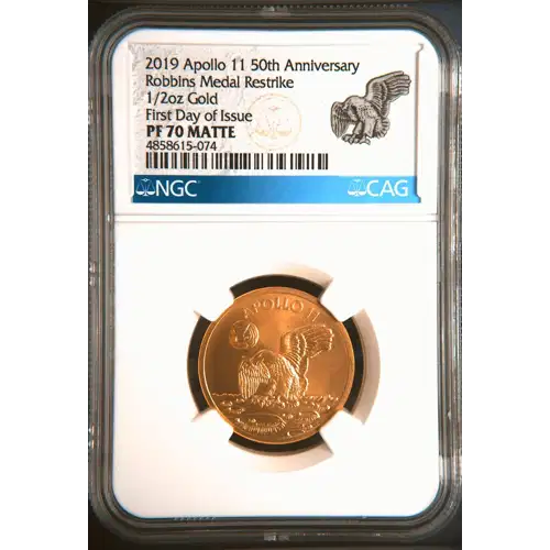 2019 1/2oz Apollo 11 Robbins Restrke First Day of Issue MATTE (2)