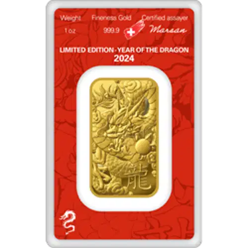 2024 1 oz Argor-Heraeus Gold Bar - Year of the Dragon (2)