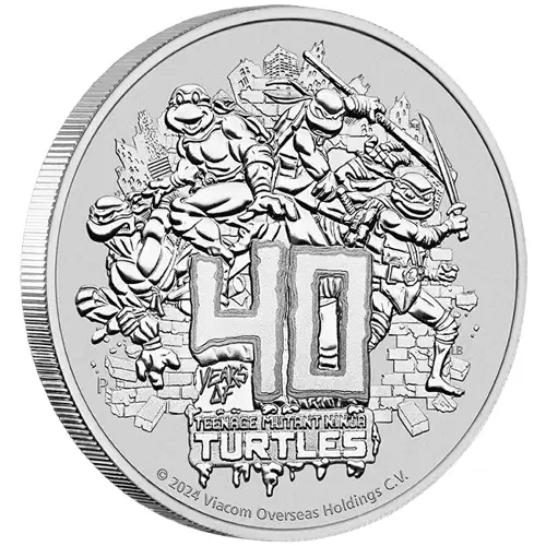 2024 1 oz Tuvalu Silver 40th Anniversary  Teenage Mutant Ninja Turtles Coin (2)