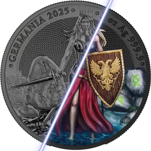 2025 1 oz Germania - Black Silver BU WMF Edition Coin (2)