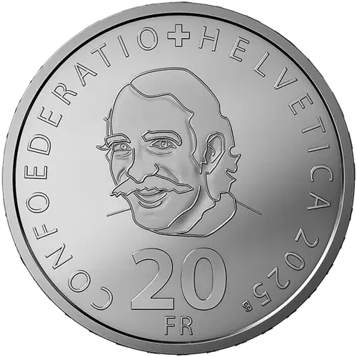 2025 1 oz Jean Tinguely Silver 20 Franc Coin (2)