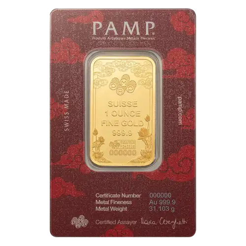 2026 1oz PAMP Gold Bar - Good Luck Yellow Dragon (2)