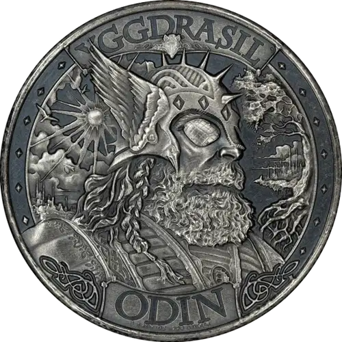Asgard 1-oz Silver Round Antique Finish Mythical Cities Series (3)