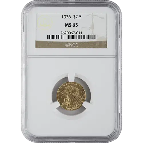 Indian $2.5 (1908 - 1929) - NGC - MS63