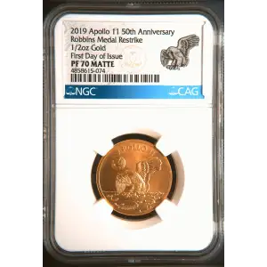 2019 1/2oz Apollo 11 Robbins Restrke First Day of Issue MATTE (2)