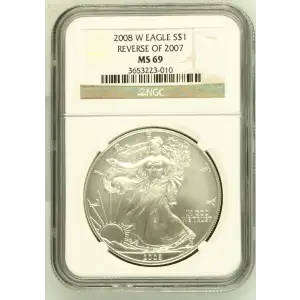 2008 W BURNISHED SILVER EAGLE REVERSE OF 2007 (2)