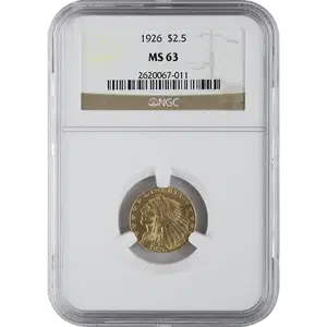 Indian $2.5 (1908 - 1929) - NGC - MS63